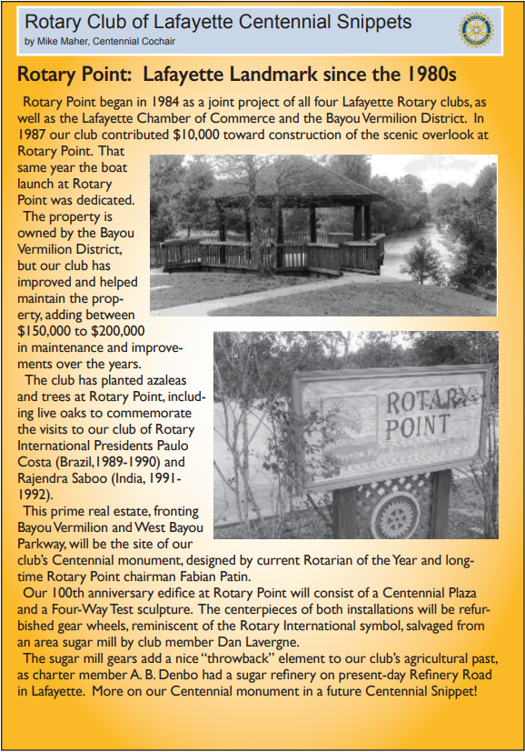 Rotary Point: A Lafayette Landmark since the 1980s